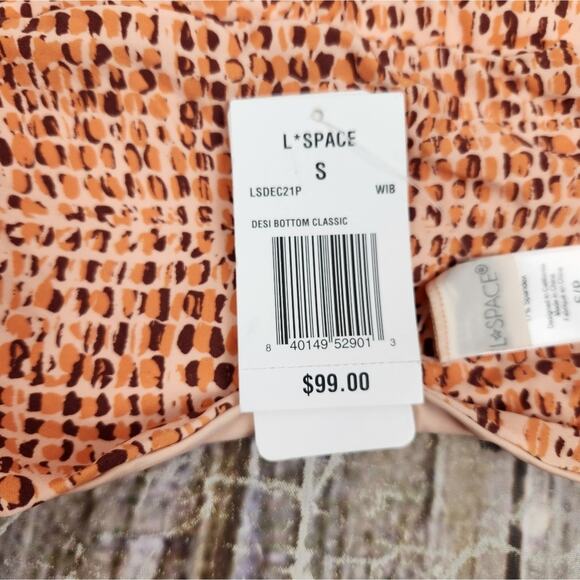 L*Space Desi Classic Bottom Bikini in Wild Bunch Orange Size Small NWT - Picture 4 of 5